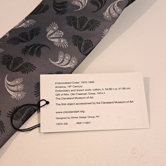 Cleveland Museum of Art Men's 100% Slik Tie "Embroidered Collar" Pattern NWT - Picture 5 of 13